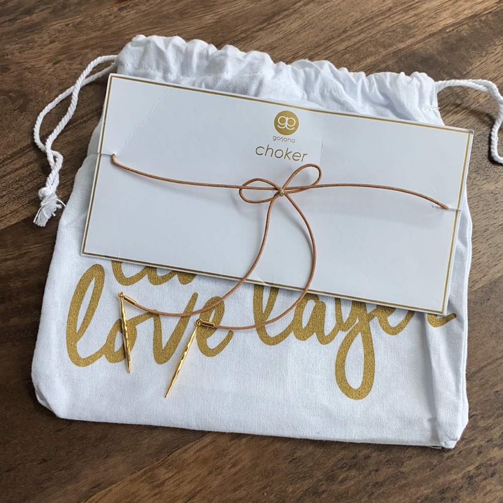 NWT - Tan Boho Gorjana Annabelle Bow Cord Necklace